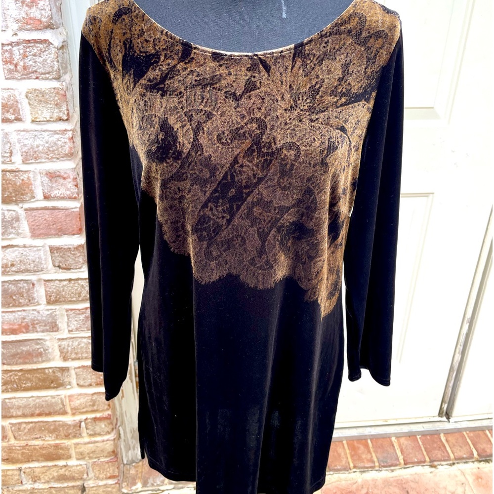 Soma, Black, Velvet, Lounge, Fierce, Tunic, Size M